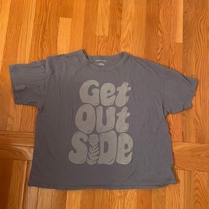 Women’s American Eagle Oversized Graphic Tee (Blue, Size L)